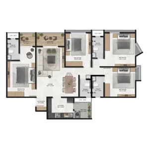 TRIAA Nesterra Dhanori 4 BHK Floor Plan
